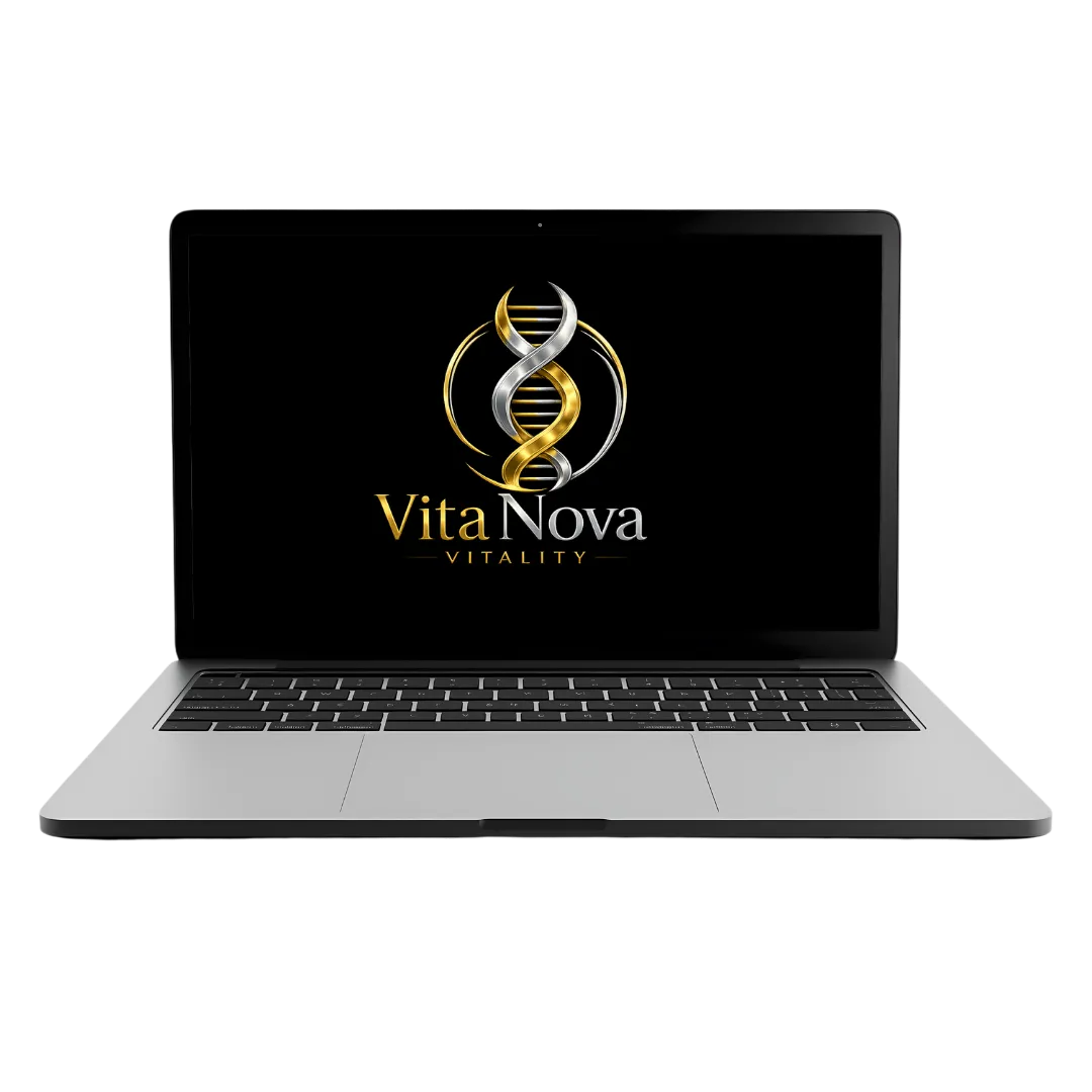 Vita Nova Vitality telehealth doctor consultation on laptop screen